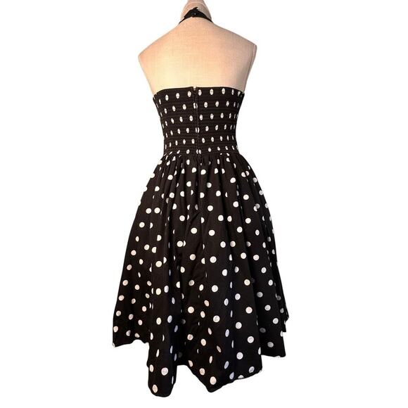 Vintage 80s 90s Robbie Bee Polka Dot Halter Midi Dress Women Sz 8 Marilyn Monroe - Picture 5 of 16